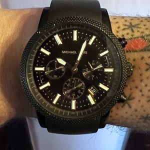 Michael kors black stainless steel watch